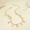 Collar de Acero Inoxidable Estilo Vacaciones Colorido Estrella de Mar Transfronterizo Europeo y Americano de Venta Caliente Que No Se Desvanece, Pulsera Estilo Océano Ins al por Mayor