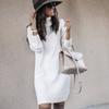 Suéter de Punto para Mujer de Color Sólido, Longitud Media, Cuello Alto, Otoño e Invierno 2025, Más Vendido en Amazon Transfronterizo