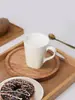 Caneca de cerâmica, xícara de café branca pura e simples para uso em casa, hotel, negócios, café da manhã, leite, café e chá