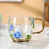 Vaso de Agua de Esmalte Francés de Colores, Taza de Té de Vidrio de Cristal para el Hogar, Regalo Creativo para Novia, Maestro, Mejor Amigo, Cumpleaños, Regalo de Boda