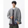 Moletom cardigã de estilo étnico, peso pesado, design de duas peças, nova coleção de outono, peça externa retrô e versátil, top casual para casais