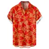 Camisa Informal de Manga Corta Suelta y Moderna para Hombre con Estampado de Corazón Estilo Nuevo Transfronterizo para el Día de San Valentín Sin Bolsillos