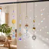 Atrapasoles de Cristal de 4 Piezas Transfronterizos para Ventanas, Atrapasoles Colgantes con Cadena, Generador de Arcoíris, Decoración de Prisma de Cristal