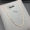 Collar de Cadena Sola Versátil de Acero de Titanio que No se Desvanece sin Colgante Cadena Ligera Cadena Naked de Acero de Titanio con Cadena Cadena Delgada Cadena para Clavícula Collar para Baño