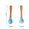 Cuchara tenedor de silicona de grado alimenticio para alimentación de bebés, vajilla para alimentos complementarios, cuchara suave, tenedor para comer, cuchara de silicona para bebés