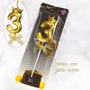 Vela de aniversário Casa da Ópera Número dourado 0-9 sem fumaça Bolo de aniversário Festa Confeitaria Sobremesa Vela Plugável Conjunto