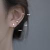 Aretes de Diamante Brillante de Circonio de Cuatro Garras de Plata Esterlina S999 para Mujer, Simples, Compactos, Luminosos, de Alta Gama, Elegantes, Aretes de Lujo Accesible