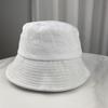 Nuevo Sombrero de Pescador de Tela de Toalla Transfronterizo Color Sólido Felpa Sombrero de Cubo Trendy Otoño e Invierno Casual Sombrero de Cubo Color Sólido Se Puede Bordar