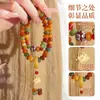 Pulsera de Doble Círculo de Cuentas Bodhi de Dunhuang para Mujer, Pulsera Multicolor de Múltiples Tesoros con Colgante de Borla, Pulsera de Cuentas de Meditación Estilo Chino Tradicional