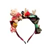 Accesorios Navideños para el Cabello de Oso Retro Texturizado Diadema para Niña Peineta de Lazo Hecha a Mano Adorable Cuernos Diadema para Niños