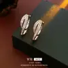 Brincos de Cruz de Zircônia de Agulha Prateada de Camada Dupla Exquisitos Leve Luxo Estilo Minimalista Nicho High-End Versátil Brincos Venda por Atacado