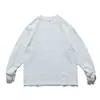 Yidao Vintage Outono Nova Chegada Estilo de Rua Japonês Simples Cor Sólida Manga Longa Solta Gola Redonda Camiseta para Homens e Mulheres Camada Base