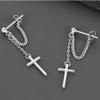 Aretes de Cruz Chapados en Plata para Hombre Diseño Nicho de Lujo Ligero Aretes con Sentido de Alta Gama Aretes Elegantes para Mujer Aretes