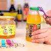 Abridor de garrafa colorido multifuncional criativo chaveiro portátil abridor de lata de cerveja garrafa de bebida