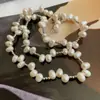 Meiouya yuan criativo elegante pequeno grão de prata intervalo de pérola colar de pérola de água doce joias atacado