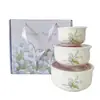 Juego de Tres Piezas de Recipiente Cerámico para Conservar Frescura Regalo de Apertura Fiambrera Sellada para el Hogar Regalo Juego de Cajas de Regalo de Porcelana Regalo Pequeño