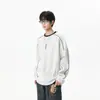 Sudadera de Marca de Moda para Hombre Primavera y Otoño 2026 Colorblock Deportivo Cuello Redondo Manga Larga Camiseta Ajuste Holgado Camiseta Básica para Pareja Ins