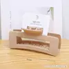 Porta tarjetas de goma de alta calidad, gran pinza para el pelo, horquilla marrón sencilla, código de barras, accesorios para el cabello, clip de tiburón para la parte posterior de la cabeza