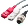 Cable de conexión de doble cableado conector de aviación DIN de 12 pines original a pinza de prueba de fisioterapia. El cable de conexión del equipo se puede personalizar