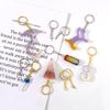 Colgante de Flor Cam Llavero Accesorios Cuerno de Oveja Uña Broche de Langosta Anillo Abierto Colgante Más Aretes de Cadena Larga Colgante de Pulsera