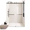 Suministro Transfronterizo Mampara de Ducha Lineal Baño de Hotel Puerta Doble Corredera Puerta de Cristal Baño Sala de Ducha