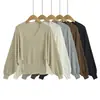 Top de punto blanco con cuello en V y mangas murciélago para mujer, nuevo diseño otoño/invierno, elegante, adelgazante, versátil y perfecto como capa interior