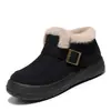 25 Zapatos de Algodón para Mujer de Invierno, Botas de Nieve Casuales de Moda, Zapatos de Tela del Viejo Pekín, Forrados de Felpa, Engrosados, Cálidos, de Suela Gruesa, Antideslizantes Cortos