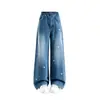 Calça Feminina 2026 Primavera e Outono Novo Estilo Calça Longa Média e Grande para Crianças Calça Casual de Perna Larga Jeans para Meninas Venda por Atacado