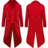 Abrigo Cola de Pájaro Retro Medieval para Hombre Color Sólido Punk Largo Abrigo Halloween Escenario Performance Cos Disfraz