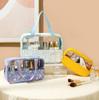 Bolsa de cosméticos transparente impresa impermeable costuras bolsa de lavado gran capacidad bolsa de almacenamiento de viaje bolsa de almacenamiento portátil