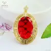 Aiyu Joyería de Segunda Mano Colgante de Vidrio Rubí Imitación Y Citrino Collar Transfronterizo Transmisión en Vivo Venta al por Mayor S5111307