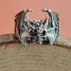 Anillo de murciélago de metal retro europeo y americano de estilo frío para hombre, anillo índice de diseño de nicho moderno, anillo de pulsera, fabricante