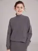 Nuevo Suéter Base Versátil de Punto Grueso de Cachemir para Mujer Otoño/Invierno 2026 de Cuello Alto Medio de Punto Trenzado Holgado