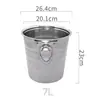Cubo de Hielo Engrosado de Acero Inoxidable Cubo para Cubitos de Hielo Cubo de Hielo Ktv Bar de una Sola Capa con Doble Asa Cabeza de Tigre Cubo para Vino Tinto Cerveza Champaña