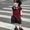 Conjunto de Chaleco y Shorts Cargo para Niños Pequeños 2025 Verano Nuevo Set de Moda, Atuendo Infantil Coreano Moderno Elegante y Genial