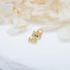 Cross-border Small Accessories Cobre Banhado Ouro Real Micro-incrustação Pequeno Pingente Flor Gatinho Pequeno Pingente Crisântemo Lua Brincos