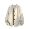 Cárdigan de Punto con Botones de Color Contrastante Estilo Old Money para Hombres y Mujeres Otoño Moderno Sensación Perezosa Relajada Prendas de Punto Holgadas Chaqueta para Pareja