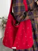 Bolso de Hombro para Viaje con Patrón de Estrellas, Bolso Simple Artístico de Estilo Coreano, Gran Capacidad, Nuevo para Invierno 2025, para Mujer