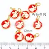 Imitación Arena Vietnamita Oro Gota Pintura al Óleo Chapado en Oro Colgante Pequeño Palabra Fu Conejo de Jade Pequeño Deslizante Accesorios diy Colgante Pequeño de Goteo