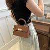 Bolso de Mujer 2024 Nueva Moda Bolso Cuadrado Pequeño Bolso de Mano de PU Texturizado Nicho Simple Bolso de Hombro Bolso Bandolera