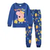 Roupa infantil de outono para crianças de 23456 anos, vestuário infantil de comércio exterior, conjunto de pijama de algodão com estampa de vaca para meninas, manga longa