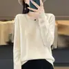 Suéter de Punto Fino para Mujer Estilo Primavera y Otoño 2026, Nuevo Cuello en V, Suéter Holgado de Cuello Bajo, Camiseta Base