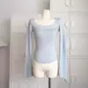 Suéter de Tricô Manga Longa com Decote em U e Strass Estilo Coreano, Novo Modelo Outono e Inverno, Camada Base Ajustada na Cintura, Top Pura Desejo Céu Estrelado