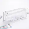 Estuche de Malla Transparente de Fábrica Bolsa de Papelería de Doble Capa Gran Capacidad Simple Especial para Examen de Estudiante Estuche de Lápices de Alta Apariencia