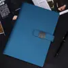Caderno de Negócios A5 Personalizado com Folhas Soltas Atacado Fivela Couro Bloco de Notas para Reunião Registro de Reunião de Trabalho Papelaria