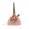 Bolsa de mano de lona de nailon estilo ins personalizada, bolsa de lona con cordón color macarrón, mochila de hombro para el día a día hecha a medida