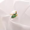 Anillo de pavo real de punto abierto con piedras semipreciosas y joyería transfronteriza de Europa y Estados Unidos, joyería creativa personalizada de nicho INS R052
