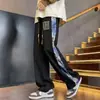 Calça Masculina Estilo Chinês Nova Outono e Inverno Lã Solta Tamanho Grande Masculina Perna Larga Reta Calça de Moletom Casual Masculina Calça Casual Masculina