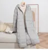 Chaqueta de plumas ligera transfronteriza para mujer, estilo largo, diseño de moda otoño/invierno 2026, con patrón ondulado, simple y cálida, prenda exterior de moda