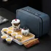Conjunto de Chá Portátil para Viagem Ink Qianli Jiangshan Expresso Uma Panela Quatro Copos para Empresa Presente de Acompanhamento Logotipo Imprimível